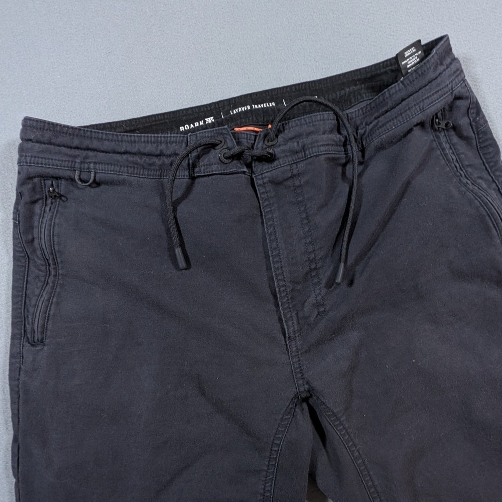 Roark Layover Traveler Pant Mens 34 Black Every Day Travel Slim Straight Stretch